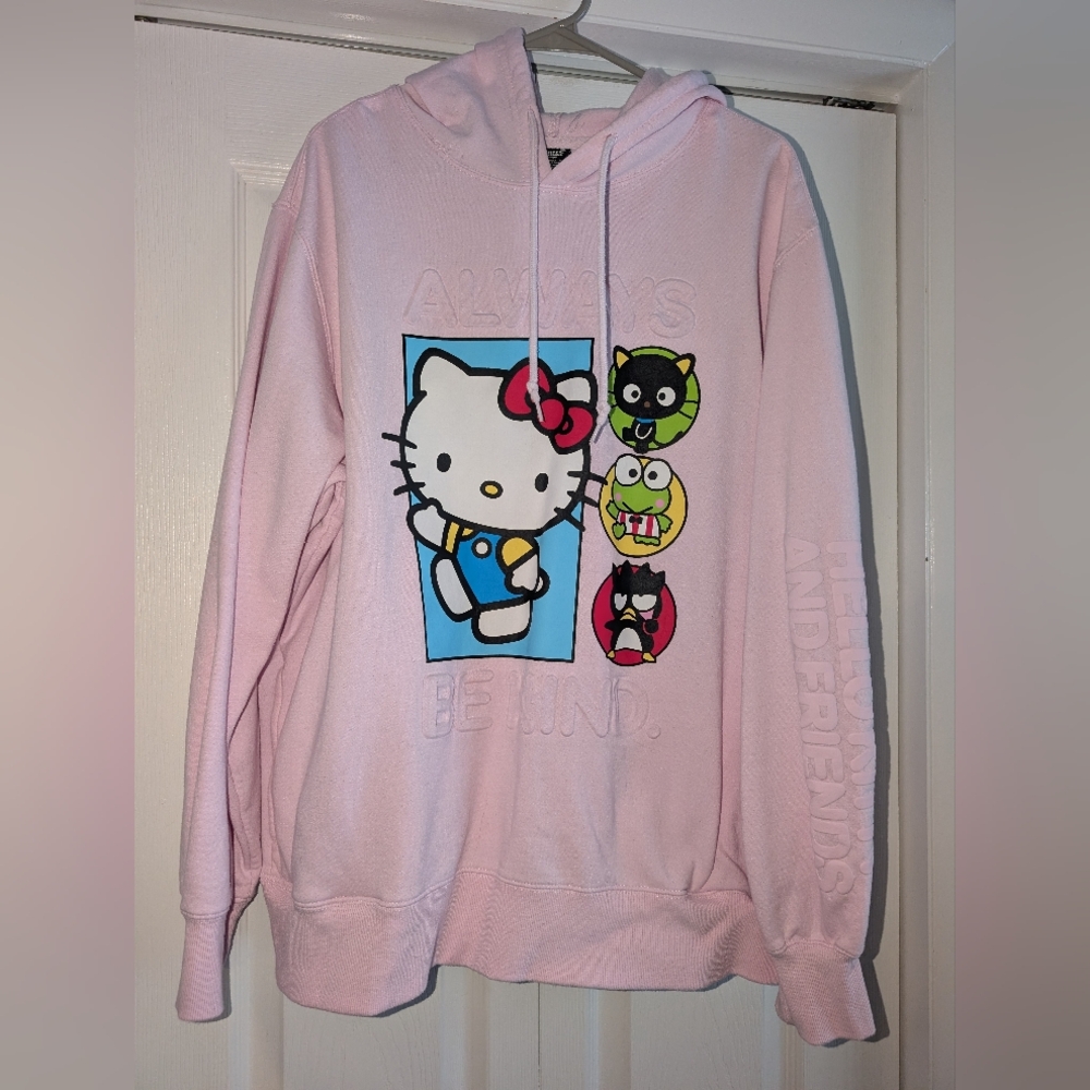 Hello Kitty Pink Hoodie with Cartoon Print
